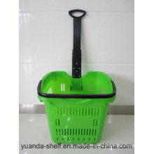 Plastic Supermarket Shopping Roll Easy Carry Basket